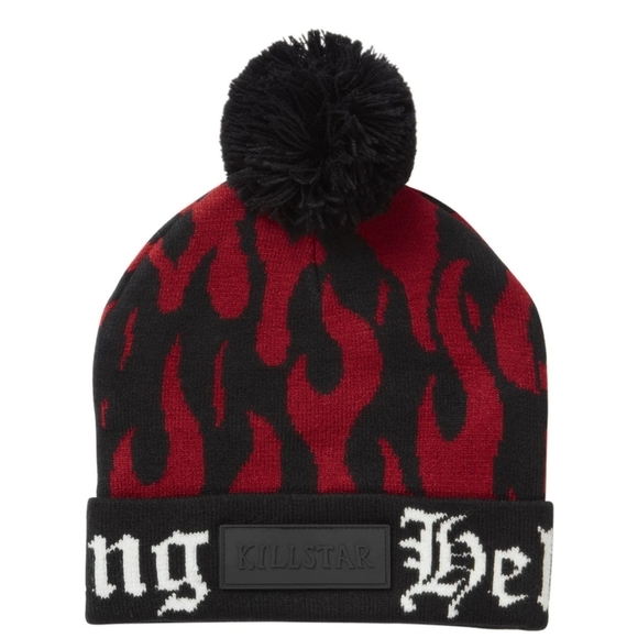 2 LEFT | Killstar Boring Beanie | Black Super Soft Cotton Pom Top Unisex - Picture 6 of 6